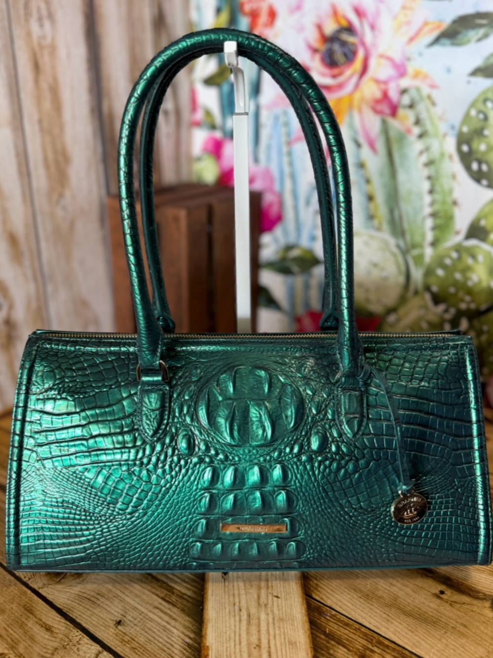 PERFECT EYE Brahmin Sophia Mystic Green Melbourne East West Satchel Bag NWT - Picture 5 of 12